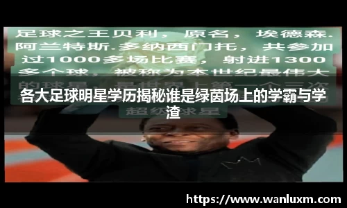 各大足球明星学历揭秘谁是绿茵场上的学霸与学渣